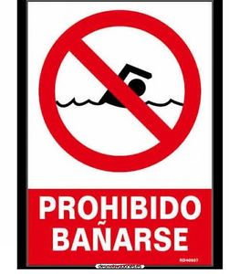 NORMALUZ Signal Luminescent PROHIBIDO BAÑARSE 21x30 NORMALUZ Signal Luminescent PROHIBIDO BAÑARSE 21x30