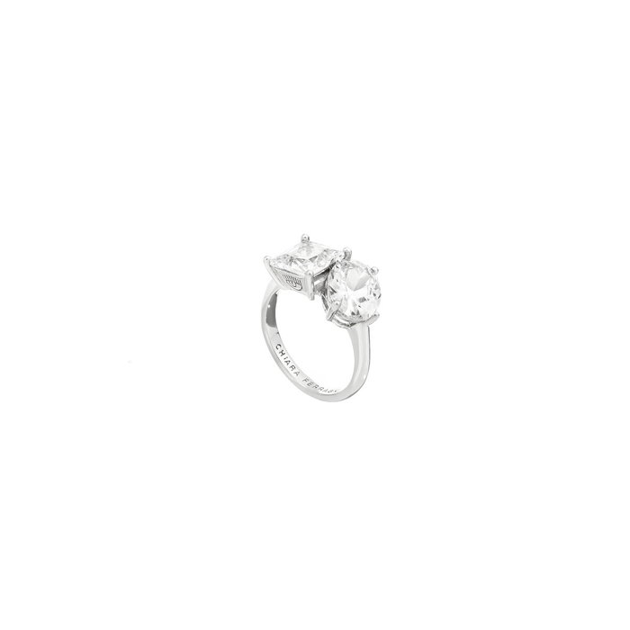 Chiara Ferragni Bague Princess argentée avec pierres CZ blanches, Taille 10 Chiara Ferragni Bague Princess argentée avec pierres CZ blanches, Taille 10