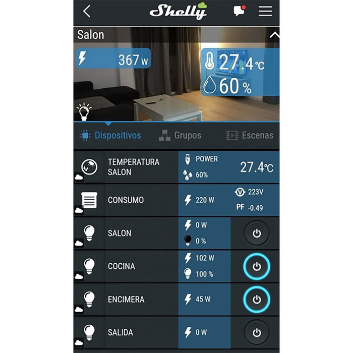 Shelly Dimmer 2 Variateur LED Wi-Fi avec fonction de mesure pour installation encastrée