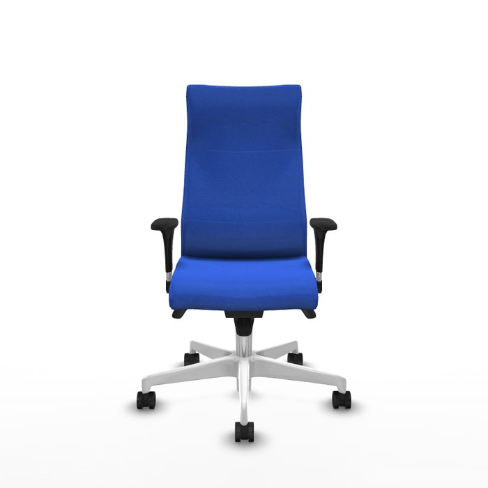 Piqueras Y Crespo Sillón Albacete Bleu avec mécanisme synchrone et base blanche