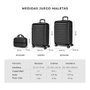 Numada 1200497 Set de 3 valises noir ABS UPFLY 53 cm / 63 cm / 31 cm cabine moyenne nécessaire 4 roues doubles 360° cadenas