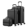 Numada 1200497 Set de 3 valises noir ABS UPFLY 53 cm / 63 cm / 31 cm cabine moyenne nécessaire 4 roues doubles 360° cadenas