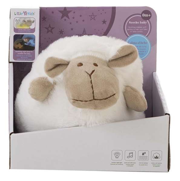 Creaciones Llopis - Peluche Mouton Doux avec Veilleuse et Musique pour Enfant 24 cm