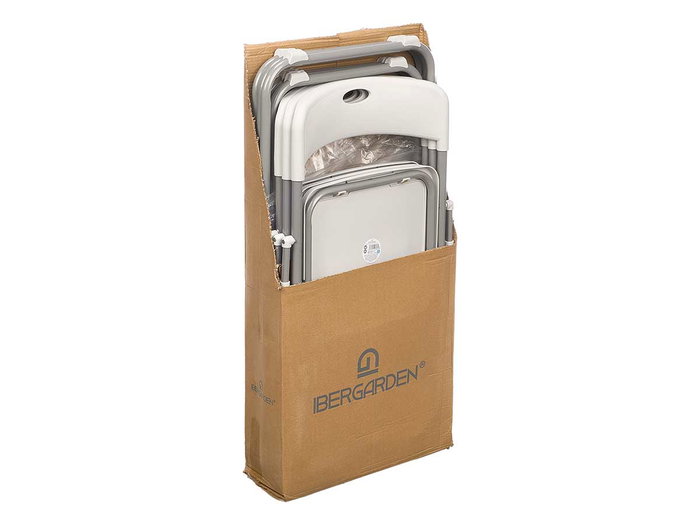 IBERGARDEN Chaise pliante en résine Blanco-Plata