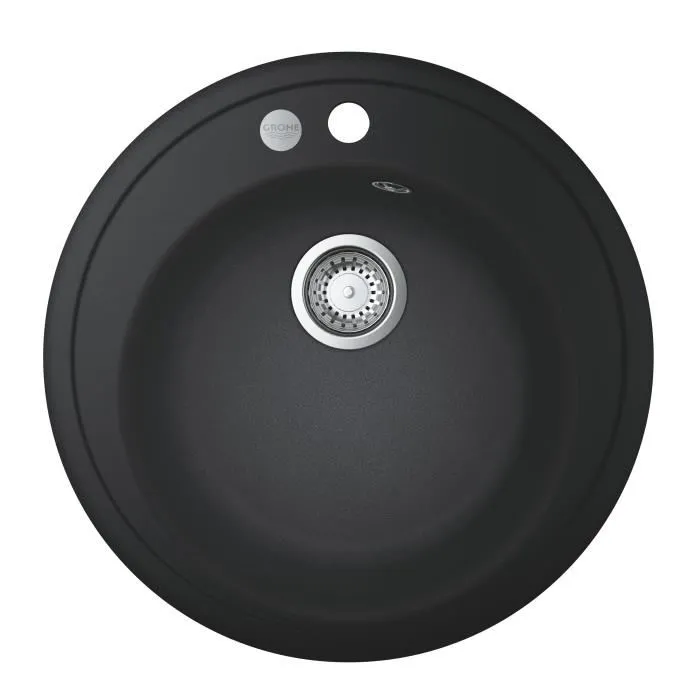GROHE Evier composite K200 1 bac à encastrer rond noir (86 x 44 cm)