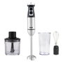 EDM Batteur à main 1700 W avec accessoires, 2 vitesses et contrôle variable, inox, bol 600 ml, hachoir 500 ml, chrome/noir