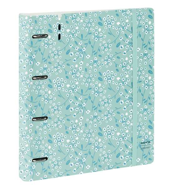 Safta Carpeblock PP Foam 4 ani 35 mm - Tapis de jeu en mousse 27 x 32 x 4 cm, motif Light Blue Flowers, avec rechange, pour enfants 3 ans et plus