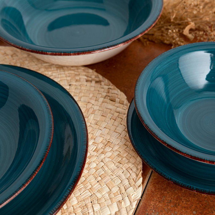 Quid Bol Zafiro Vita Réf. 18 cm Céramique Bleu Brillant (12 Unités)