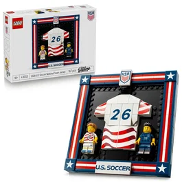 LEGO - Editions - Set de construction 43033 - Maillot 2026 de l'Équipe Nationale Américaine de Football avec 2 minifigurines et autocollants - Jouet pour enfants dès 10 ans et fans