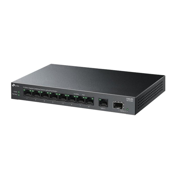 TP-Link LS1210GP Switch Gigabit 10 Ports avec 8 Ports PoE+ 61W, Bureau/Mural Silencieux