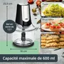 ADE - Hachoir électrique multifonction 500W, 2 vitesses, bol verre 1.2L, 4 lames inox, pour hacher, mixer et trancher