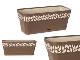 Stefanplast Jardinière Plastique Cloe Marron 30 cm avec Réservoir d'Eau (Set de 12)