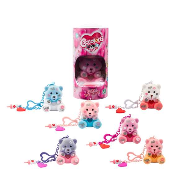 Famosa Peluche Ours Coccolotti Love Tell avec Fonction d'Enregistrement et de Lecture de Messages