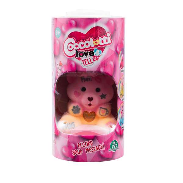 Famosa Peluche Ours Coccolotti Love Tell avec Fonction d'Enregistrement et de Lecture de Messages