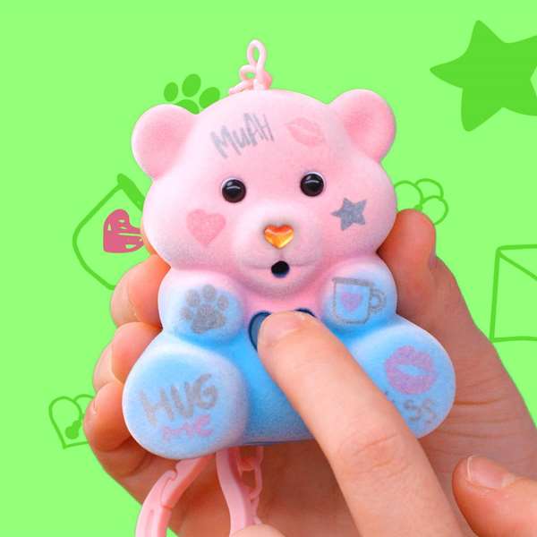 Famosa Peluche Ours Coccolotti Love Tell avec Fonction d'Enregistrement et de Lecture de Messages