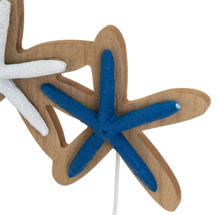 Portemanteau Bleu Blanc Naturel Métal Fer Bois MDF 30 x 5 x 19 cm Portemanteau Bleu Blanc Naturel Métal Fer Bois MDF 30 x 5 x 19 cm