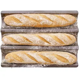 Birkmann Plaque de cuisson perforée Easy Baking pour 3 baguettes