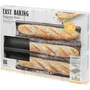 Birkmann Easy Baking - Plaque de cuisson perforée en acier carbone antiadhésif, pour 3 baguettes, 39.5 x 29.5 x 4.5 cm