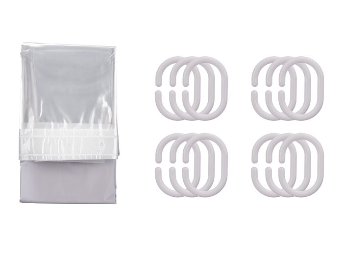 Berilo Rideau de Douche PEVA 180x180 cm Gris Transparent (Set de 12) Berilo Rideau de Douche PEVA 180x180 cm Gris Transparent (Set de 12)