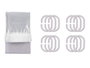 Berilo Rideau de Douche PEVA 180x180 cm Gris Transparent (Set de 12)