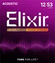 Elixir Jeu de cordes acoustiques Nanoweb 80/20 Bronze Light 12-53