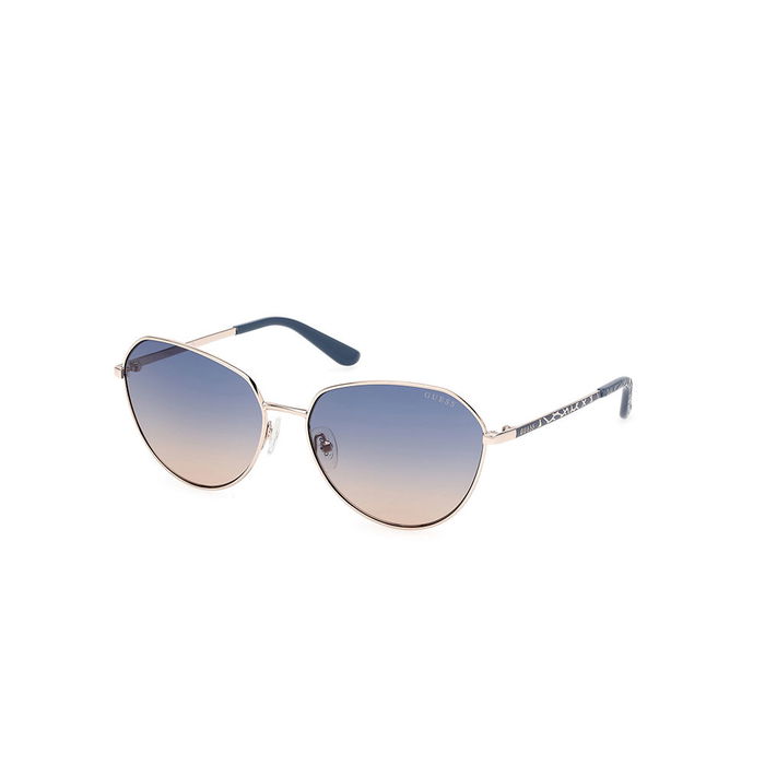 Guess Gafas GU00148 Lunettes de Soleil Femme Monture Métal Rond Diamètre Verre 60mm Branches 135mm