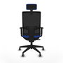 Piqueras y Crespo Chaise de Bureau Horna Traslack avec Appui-tête Bleu