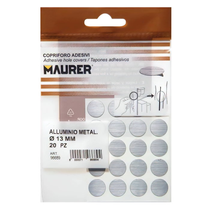 MAURER Cache-vis adhésifs gris métallisé (Blister 20 unités)