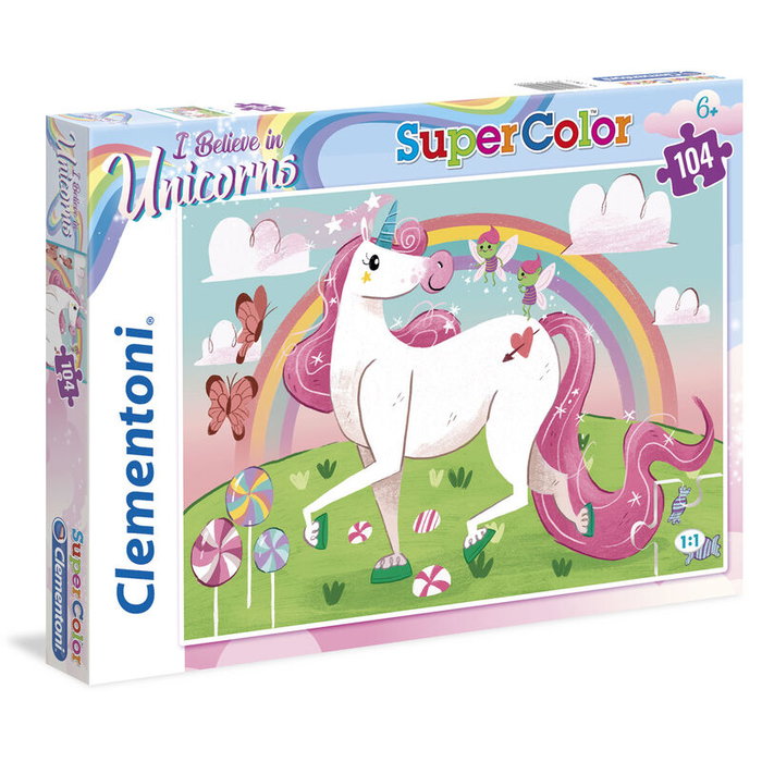 Clementoni SuperColor Puzzle 104 pièces - Je crois aux licornes - Pour filles à partir de 6 ans Clementoni SuperColor Puzzle 104 pièces - Je crois aux licornes - Pour filles à partir de 6 ans