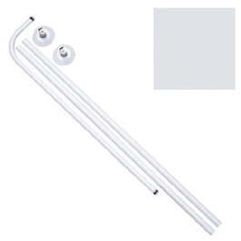 RIEL CHYC Barre de salle de bains coudée blanche 18 mm (80 x 80 à 122 cm)