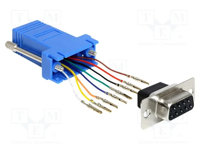 DELOCK Adaptateur D-Sub 9pin socle vers RJ45 socle, bleu DELOCK Adaptateur D-Sub 9pin socle vers RJ45 socle, bleu
