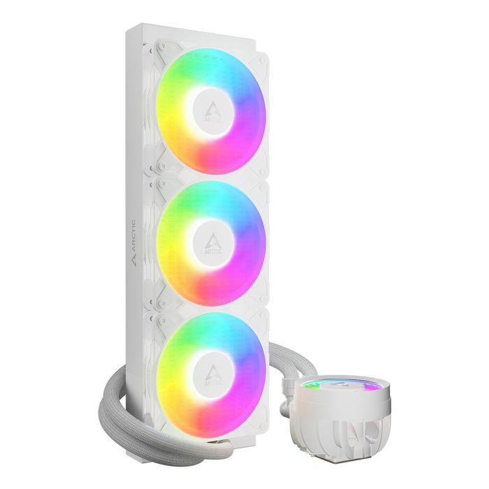 ARCTIC Liquid Freezer III PRO 360 A-RGB White - Kit de refroidissement liquide pour processeur 360mm, triple ventilateur 120mm, ARGB, support LGA 1851/1700/AM4/AM5, blanc