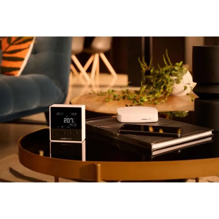 Home Pilot Thermostat Connecté Intelligent Classic avec Récepteur pour Chauffage, Programmation et Économies d'Énergie - Fabriqué en France, Compatible Assistants Vocaux