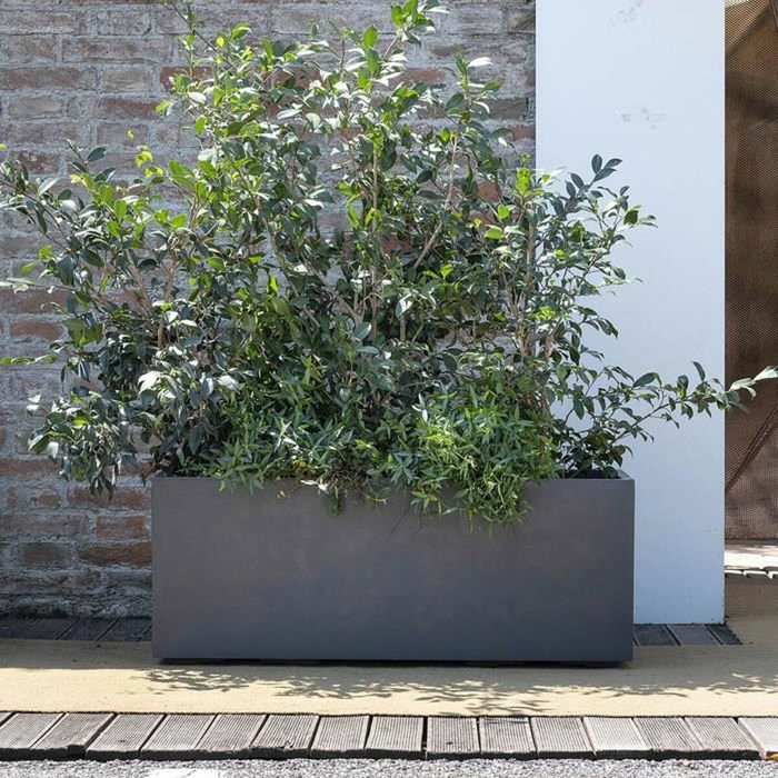 Deroma Jardinière Muret Millennium R - 99 x h39 cm - Anthracite
