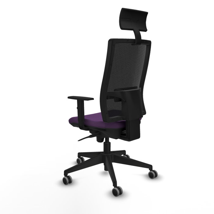 Piqueras y Crespo Chaise de Bureau Horna avec Appui-tête, Violet et Noir