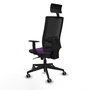 Piqueras y Crespo Chaise de Bureau Horna avec Appui-tête, Violet et Noir