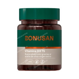 BONUSAN Vitamine D3 75mcg 3000UI 60 perles