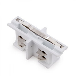Conector droit pour rail triphasé blanc