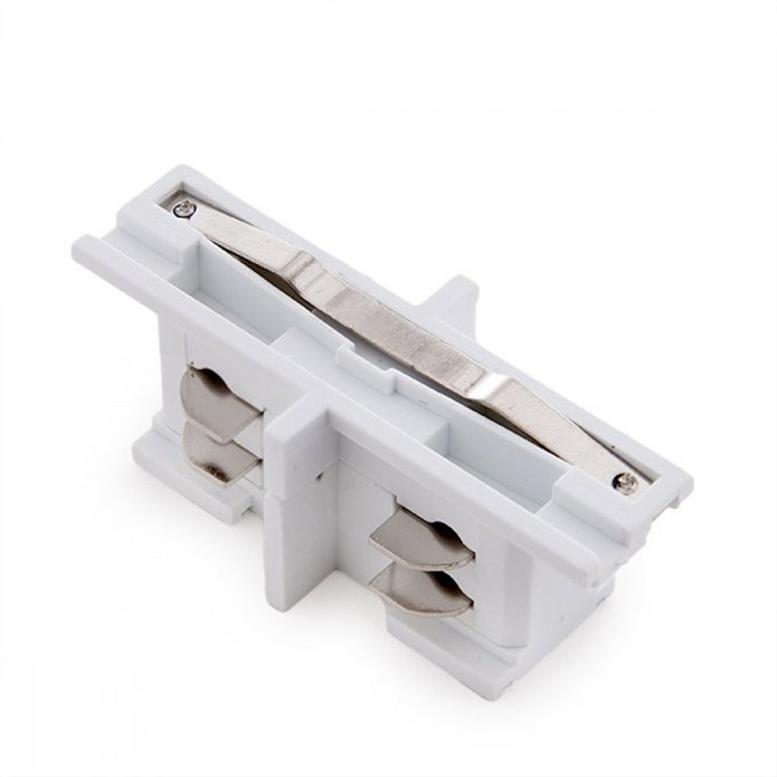 Connecteur droit blanc pour rail triphasé Connecteur droit blanc pour rail triphasé