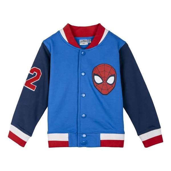 Cerdá Veste en coton brossé style baseball Spiderman - Pour enfant 6 ans, Bleu