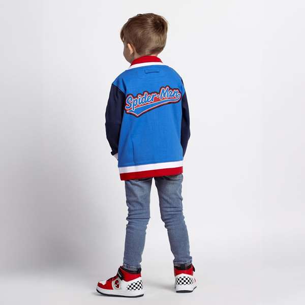 Cerdá Veste en coton brossé style baseball Spiderman - Pour enfant 6 ans, Bleu