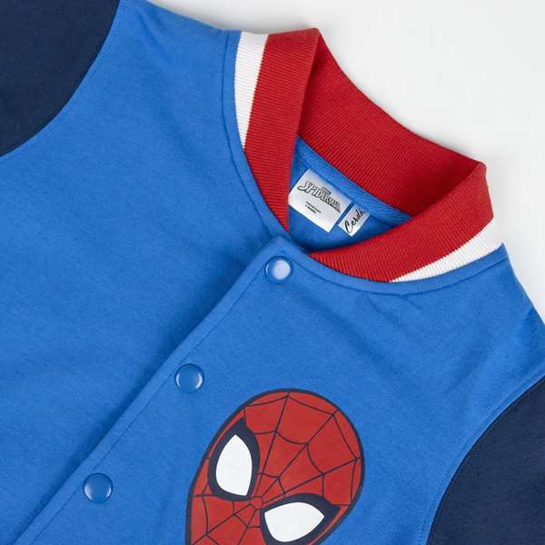 Cerdá Veste en coton brossé style baseball Spiderman - Pour enfant 6 ans, Bleu