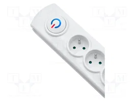 QOLTEC Multiprise parafoudre 8 prises, blanc
