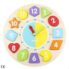Color Baby - Horloge éducative en bois avec 13 pièces, puzzle et jouet premier âge, 22x7x22 cm - Modèles assortis