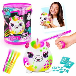 Canal Toys Air 022 Airbrush Plush Licorne Néon avec Feutres et Pochoirs