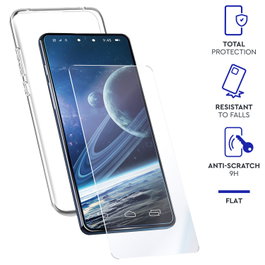 Myway Kit Coque TPU transparente et Protection Verre trempé 9H pour Apple iPhone 14 Pro