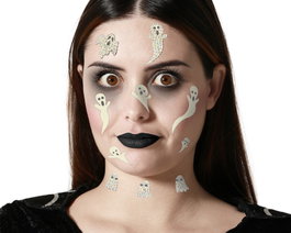 Atosa Bijoux Faciaux Adhésifs Fantômes et Strass Irisés