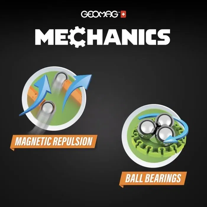 Geomag Mechanics Motion Recycled Flywheels 96 (756) - Jeu de Construction Mécanique Magnétique avec 96 Pièces Recyclées pour Enfants à Partir de 5 Ans
