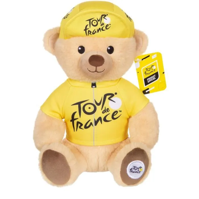 Gipsy Toys Peluche Ours Tour de France 24 cm avec maillot jaune et casquette Gipsy Toys Peluche Ours Tour de France 24 cm avec maillot jaune et casquette
