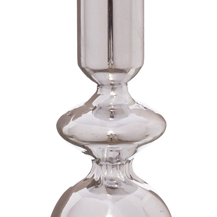 BigBuy Home Pot à Bougie Argenté Verre Noël